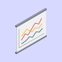 Presentation Board Illustration Design With Isometric Design Style vector
