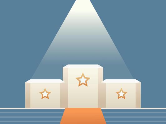 Winner Podium Illustration With Simple Design