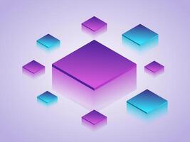 Simple Illustration Design Of Some Square Shapes With Purple And Blue Gradient Colors vector