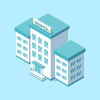 Illustration of Hospital Building with Isometric Design Style vector
