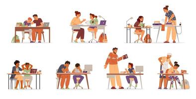 Students learning with teachers and peers vector