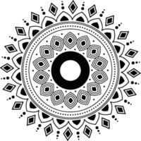 Abstract black and white floral pattern silhouette vector