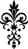 Abstract black and white floral pattern illustration vector