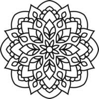 An intricate mandala design with floral motifs and leaf patterns promoting mindfulness in stark vector