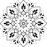 Intricate floral mandala evoking calm and focus a symbol of mindfulness and spiritual journey crisp black line art vector