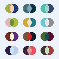 Exploring harmonious color relationships with intersecting circles a visual guide to complementary vector