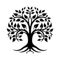 A symbolic silhouette tree of life representing growth family roots and nature s wisdom bold graphic vector