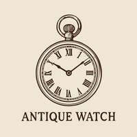 Timeless Elegance Depicted in a Vintage Pocket Watch Design Style vector