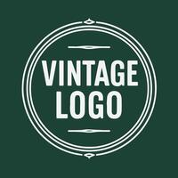 Timeless Vintage Logo Badge with Elegant Framing and Distinctive Green Aesthetic vector