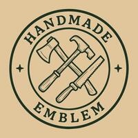 Crafted with Passion Handmade Emblem Logo Design for Skilled Artisans vector