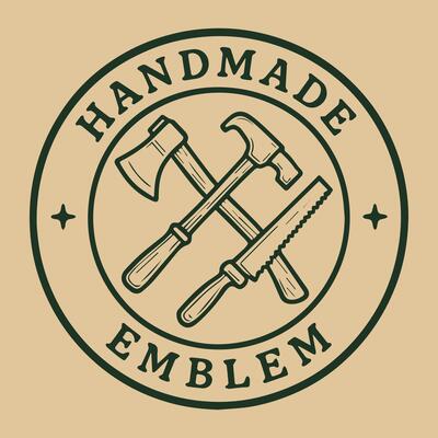 Crafted with Passion Handmade Emblem Logo Design for Skilled Artisans