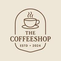 Elegant Coffee Shop Logo Design with Steaming Cup and Established Year 2024 vector