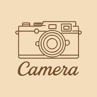 Vintage Camera Icon Graphic with Clean Brown Lines and Simple Design vector