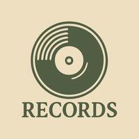 Vintage Record Store Logo Design Retro Music Business Presentation vector