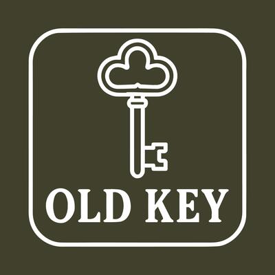 Vintage skeleton key outline on a dark background an elegant old key icon graphic