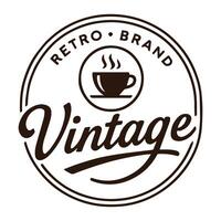 Classic Vintage Coffee Shop Emblem with Retro Branding and Hot Beverage Symbol vector
