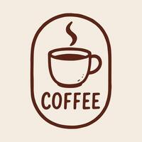 Warm Coffee Cup Logo with Steaming Hot Beverage Icon and Coffee Text vector
