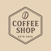 Charming Coffee Shop Logo with Modern Geometric Design Element vector