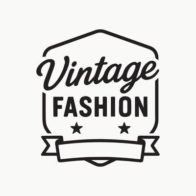 Chic Vintage Fashion Emblem Design Statement Graphic Art