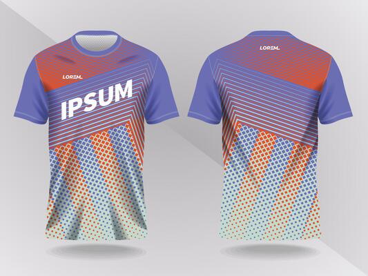blue and orange abstract background and pattern for sport jersey design and mockup