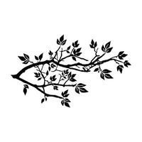 Delicate silhouette of tree branches with leaves evoking nature s beauty and serenity on white vector