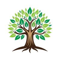 A flourishing tree of life embodying growth resilience and deep connection to nature with clean vector