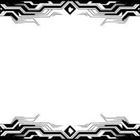 Futuristic Abstract Border Frame, Geometric Tech on White vector