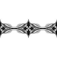 Abstract Geometric Border Ornament, Black White, Minimalist vector