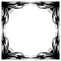 Art Deco Frame Elegant Black Silver Border on White Background vector