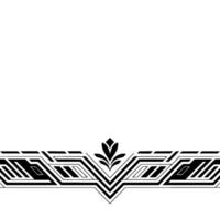 Modern Geometric Border Ornament in Black and White, Elegant vector