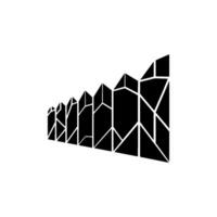 Abstract Geometric Cityscape Black and White Modern vector