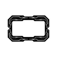 Futuristic Tech Frame Black White Ui Element, Glow Effect, Empty Space vector