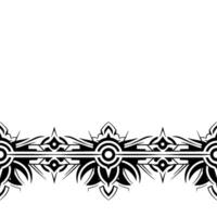 Intricate Black White Ornamental Border for Seamless Patterning vector