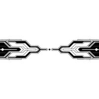 Abstract Tech Border Element Black and White Circuitry vector