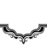 Elegant Black and White Decorative Border Element - Flourish vector