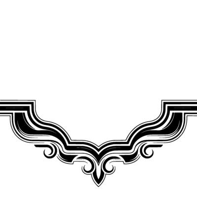 Elegant Black and White Decorative Border Element - Flourish
