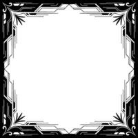 Deco Geometric Frame Black and White, Elegant Art Border vector