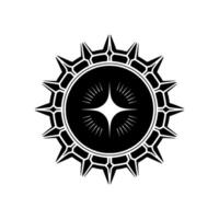 Black White Geometric Sunburst on White Background vector