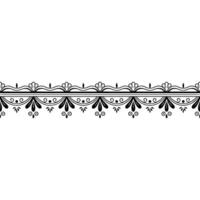 Ornamental Black and White Border Decorative Floral Pattern vector