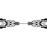 Futuristic Tech Border Geometric Black Lines on White vector