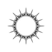 Geometric Sunburst on White, Minimalist, Modern Tattoo Style vector