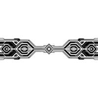 Geometric Tech Border, Futuristic Black White Ornament vector