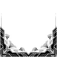 Art Deco Floral Frame on White Background vector