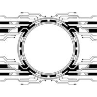 Futuristic Tech Circle Element, Digital Circuitry Interface, Minimalist vector