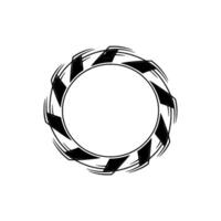 Geometric Abstract Wheel Emblem, Monochrome on White vector