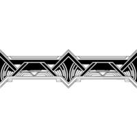 Art Deco Border Geometric Black White Pattern on Light Background vector