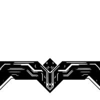 Tech Deco Border, Futuristic Abstract, Minimalist, Gradient Silver and Black vector