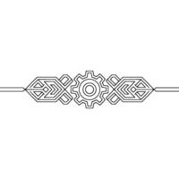 Minimalist Gear and Abstract Geometric Line Art vector