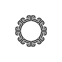 Geometric Celtic Knot Circle Frame on White Background vector