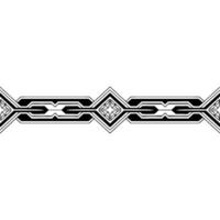 Geometric Black and White Ornament Decorative Border vector